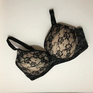 PARAMOUR BLACK LACE PUSHUP BRA 40D